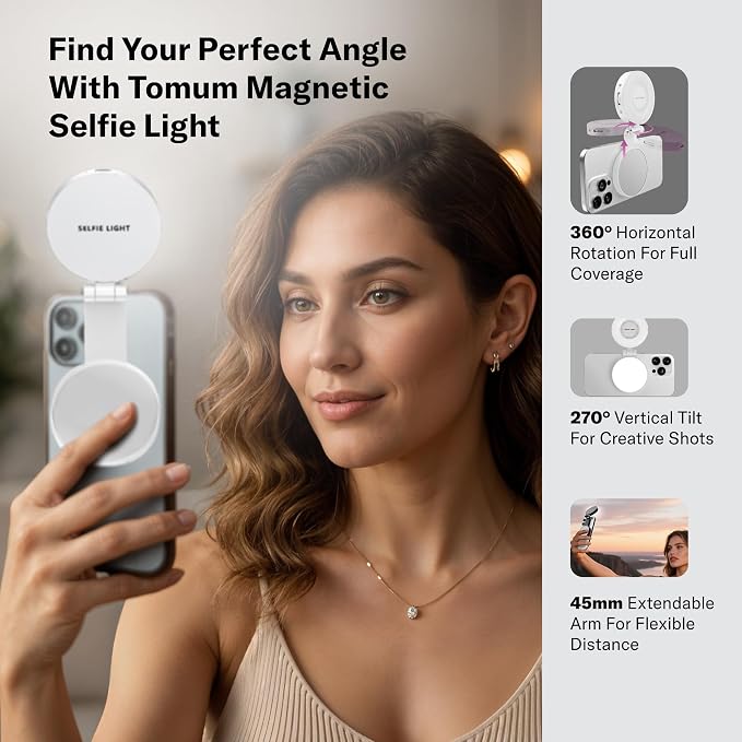 Selfie Light Magnetic - Cell Phone Ring Lights Mirror Cell Phone Attachment - Image 2