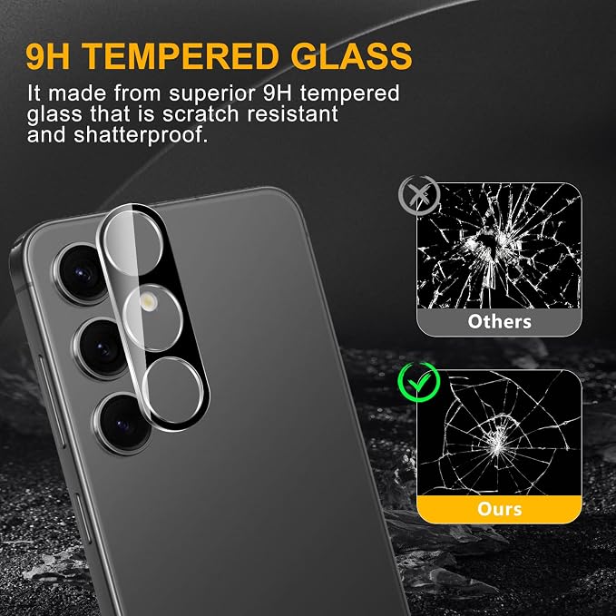 3 Pack Camera Lens Protector for Samsung Galaxy S24 Plus | Tempered Glass,Anti-Fingerprint,9H Hardness,Scratch Resistant,Easy to Install,Bubble Free,HD Clarity - Image 7