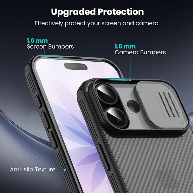 Nillkin for iPhone 17 Case with Slide Camera Cover & Thin Slim Fit | Shockproof Protective | Protector Privacy | Phone Case Camera Lens Protector, Transparent Black - Image 9