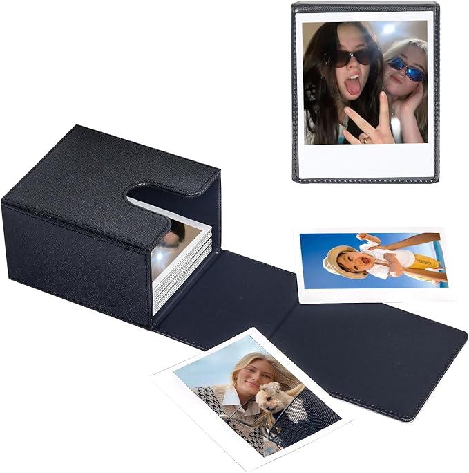 Picture Holder Case for Polaroid Now/600/I-Type/Wide Camera, Black | Photo Holder Storage Case for Polaroid, Vertical Photo Protection Case, Can Hold 50+ Films, Only One by wogozan