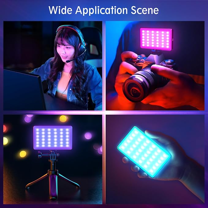 120 RGB Video Light, Photography Light, Color Temperature 2500-9000K 360° Full Color with 20 Lighting Effects, 3000mAh Battery, OLED Display, DSLR Lighting for TikTok, Photography, Video Conference - Image 6