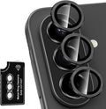for Samsung Galaxy A37/A57 Camera Lens Protector, Individual Metal Ring Tempered Glass Lens Cover, [Strong Adsorption] Scratch Resistant Ultra-Thin HD Clear Lens Cover, 1 Set-Black by Btscase