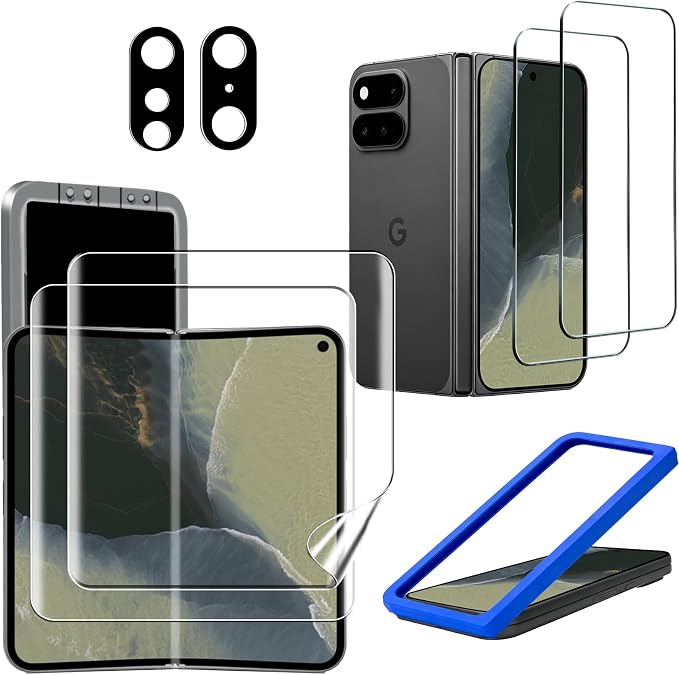 Ferilinso 2 Pack Inside Screen Protector for Google Pixel 11 Pro Fold | 9H+ Tempered Glass, Back&Canera Lens Protectors, Military-Grade Shatterproof, Case Friendly, Easy Installation Bubble Free by Ferilinso