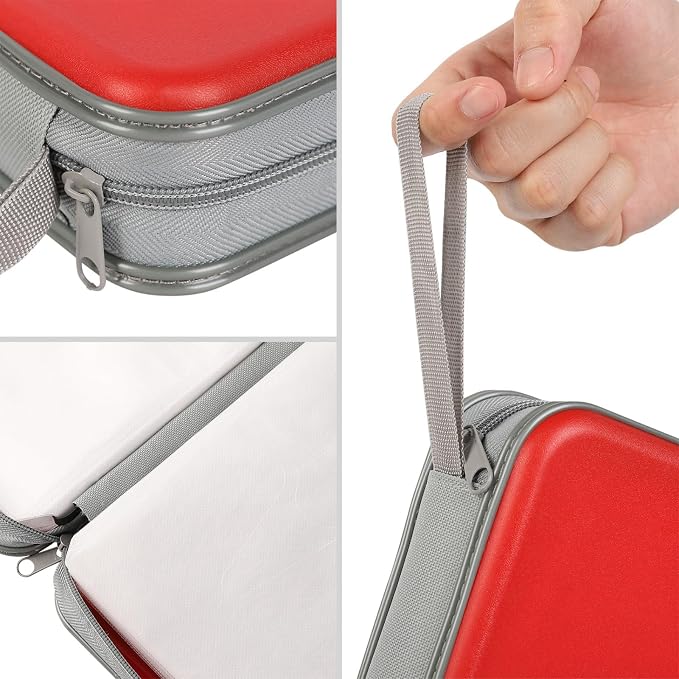 alavisxf xx CD Case, 96 Capacity Hard Plastic Organizer Wallet for Car | CD DVD Holder, Portable Hand Strap, Zipper Closure, Anti-Slip Scratch-Resistant Sleeves, Disc Storage, for Home Office Travel - Image 2