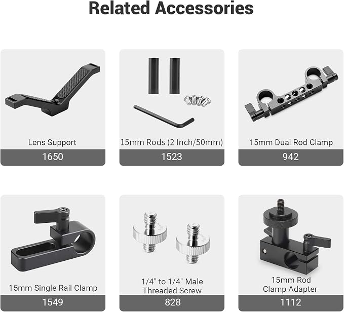 SmallRig Standard 15mm Micro Rod, 1.5'' Long, with 1/4 Male Female Thread | for Clamp Mount - 915 - Image 7