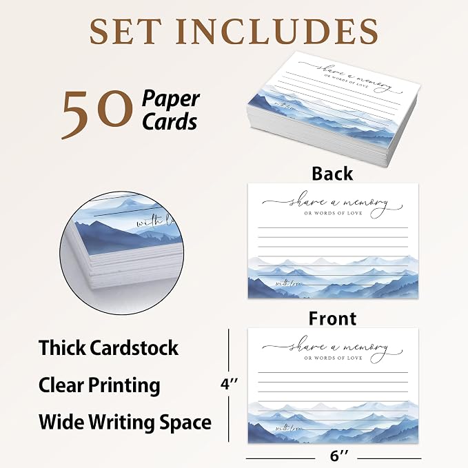 Share A Memory Cards for Celebration Of Life - Set of 50 Memorial Cards for Weddings, Anniversaries, Memorials, Funerals, Birthdays, Graduation, Retirement, Going Away -A05 - Image 2