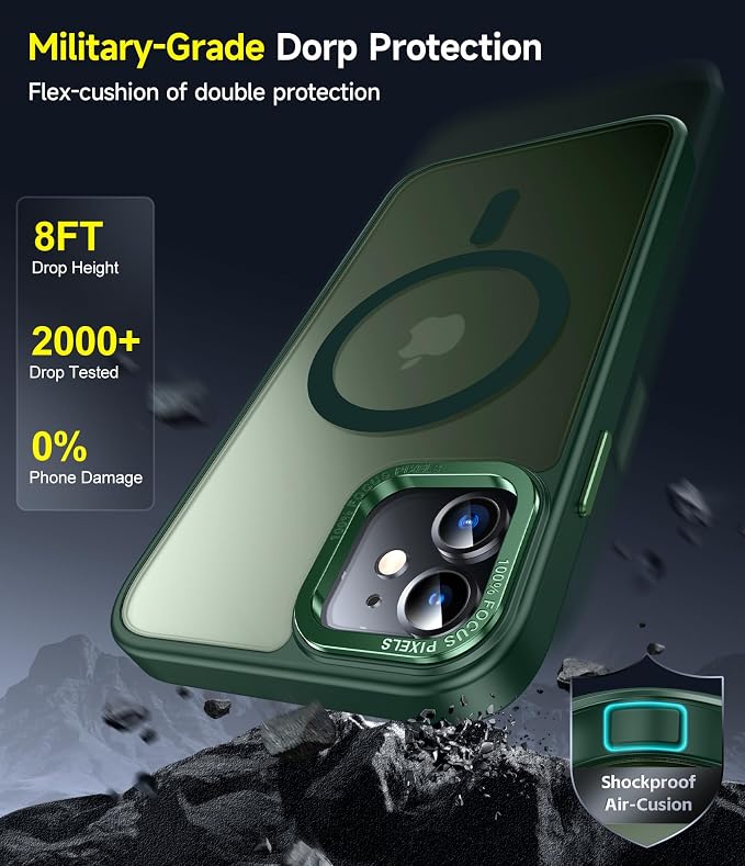 LeYi for iPhone-11 Phone Case Green Compatible with MagSafe Magnetic[ Screen Protector X2 + Camera Cover X2]Funda Para ipone 11case Military Grade Protective Cover Cases for i Phone 11 iphone11,Green - Image 5