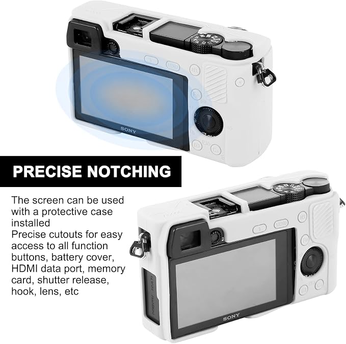 Easy Hood Case for Sony Alpha A6000 ILCE-6000 Digital Camera, White | Soft Silicone,Anti-Scratch,Dustproof,Shockproof,Slim Fit,Enhanced Grip,Camera Skin Protector Accessories Protective Cover - Image 5