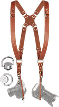 Dual Camera Harness Leather Camera Strap DSLR/SLR, All-Day Comfort by CCoiro