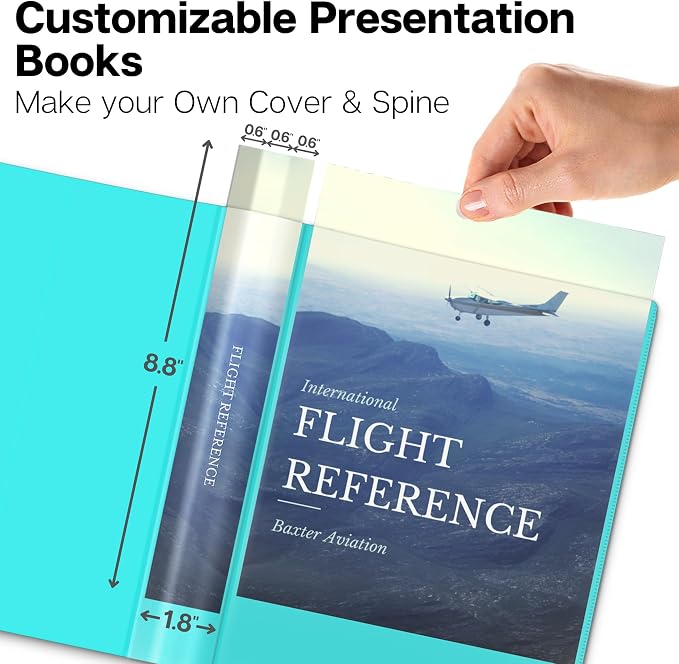 Dunwell Small Presentation Book 5.5x8.5 (2-Pack, Aqua), 24 Pockets Display 48 Half Size Pages, Plastic Binders with Sleeves, 5.5 x 8.5 Mini Booklets, Acid-Free Poly | Acid-Free Poly, Displays 48 Pages, Tear-Resistant Sleeves, Ideal for Documents & Artwork - Image 4