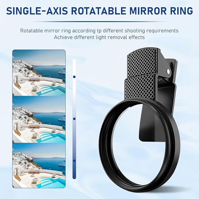 52mm Clip-0n Cpl Phone Cameralens Filter Kit,Upgrade Circular Polarizing Filter Compatible with Mostcell Phones,CPL Filter for Phone,Portable Polarizer Camera Len(1 Set - Image 2