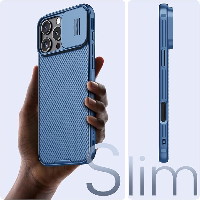 Nillkin Magnetic for iPhone 16 Pro Max Case, Upgraded Slide Camera Cover, Compatible with Magsafe, Slim Shockproof Protective Phone Case for 16 Pro Max 6.9 inch, Blue - Image 4