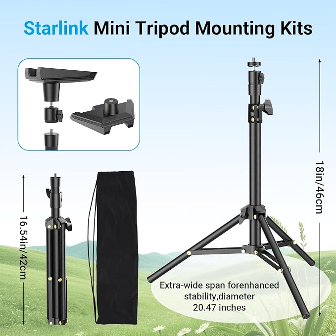 Starlink Mini Tripod Mount with Adapter - Height Adjustable & 360° Tilt, Compatible with Starlink Mini Terminal, Portable Sturdy Stand for RV Camping & Outdoor Use - Image 5