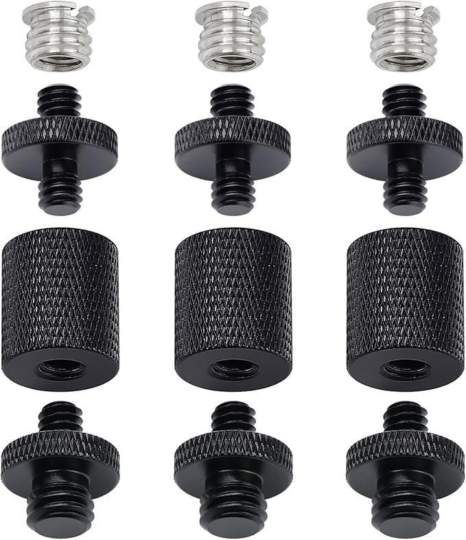 12 Pcs 1/4" & 3/8" Camera Screw Adapter Set - DSLR, GoPro, Flash & Light Stand Mounts by FRGYEE