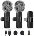 Professional Wireless Lavalier Lapel Microphone for iPhone, iPad, Mini Video Recording Mic for Interview Video Podcast Vlog YouTube & Livestream, Noise Reduction, Plug & Play, 2 Pack (Type-C port) by Unknown