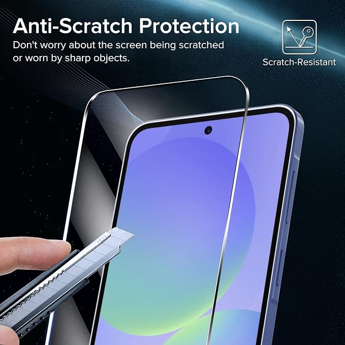 ivoler Screen Protector for Samsung Galaxy A57 5G Tempered Glass 3-Pack | with [Easy Installation Frame], Anti-Scratch Case Friendly Clear HD Film for Samsung Galaxy A57 6.7inch - Image 3