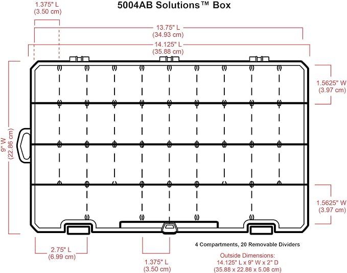 ArtBin Large Solutions Box Clear Art & Craft Organizer with Dividers - Plastic Storage Case for Convenient and Versatile Storage - Ideal for Various Craft Supplies | 20 Removable Dividers, 14.125 x 9 x 2 Inches, Secure Latches, Stackable, Clear Durable... - Image 3