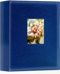 Ywlake Photo Album 4x6 400 Pockets, Leather Photo Albums Holds 400 Vertical Pictures Only Blue by Ywlake