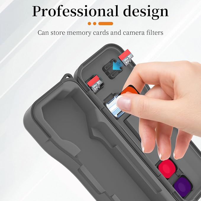 Portable Hard Case for DJI Osmo Pocket 4/3 Xtra Muse Camera Accessories | Rigid PC Storage Case, Portable Premium Protective Cover with 3 Magnetic CPL ND Filter Slots & 2 Memory Card Storage Slots - Image 3
