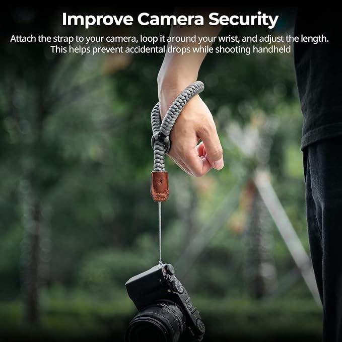 SMALLRIG Camera Wrist Strap, Universal Braided Camera Hand Strap | Adjustable Safety Strap Compatible for DSLR or Mirrorless Camera(Gray) - Image 4