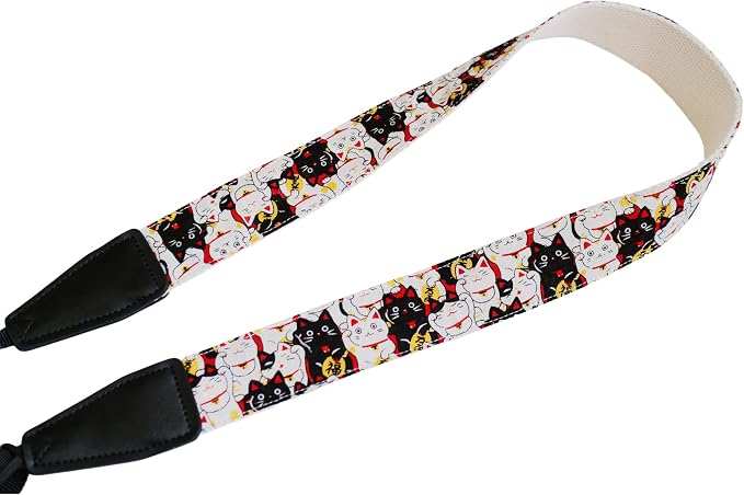UNIKSTRAP Original Design Japanese Lucky Style Fortune Cat Adjustable Camera Strap, Neck Shoulder Belt Fit for Canon Nikon Sony Olympus Mirrorless & DSLR Camera etc. - Image 4