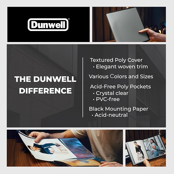 Dunwell 8x10 Photo Album & Art Portfolio Book, 24 Sleeves, Silver | Displays 48 Pages, 24 Clear Sleeves, Black Mounting Paper, Organizer for 8x10 Photos - Image 8