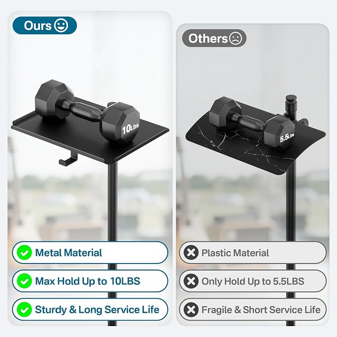 Metal Microphone Stand Tray with Mic Stand Phone Holder - 11.7" x 7.8" Functional Large Mic Stand Tray Shelf for Studio, Concert, Karaoke Clamp on Music Stand Shlef Attachment - Image 5