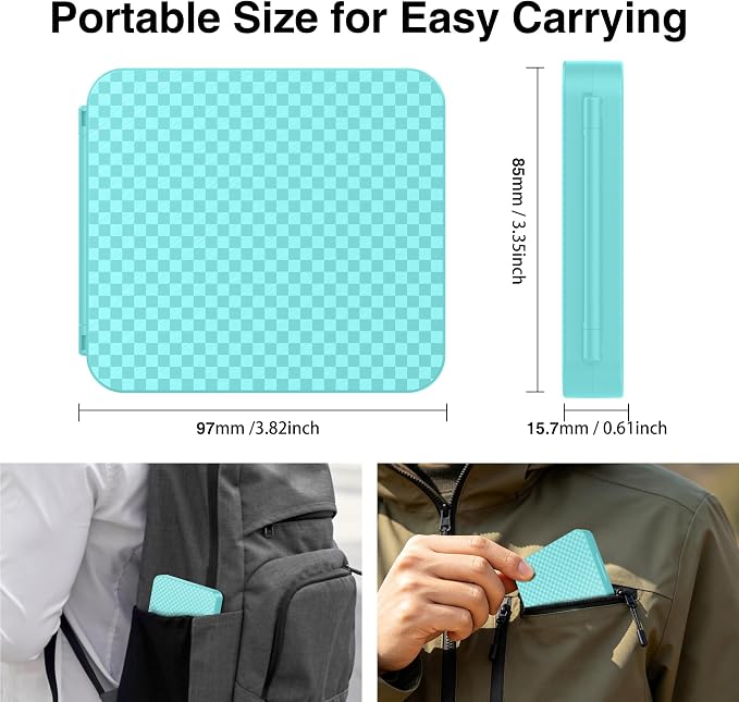 HEIYING Memory SD Card Holder with 24 Card Slots for Micro SD Cards | 12 SD + 12 Micro SD Slots, Magnetic Closure, Compact Portable Storage case with Soft Silicone Interior for Card Protection - Image 6
