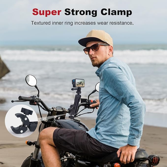 Super Clamp with Dual Ballhead Magic Arm, Aluminum Camera Clamp Mount Kit for GoPrO/Pocket 3 /lnsta360 X5 X4 /DSLR/Monitor/Video Light/Desk/Microphone/Handlebar-360°Rotating & 1/4”Screw, JC029 - Image 7