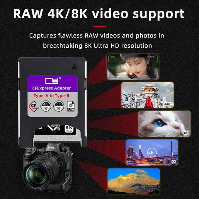 CFexpress Type-A to Type-B Memory Card Kit Case CFE CFA to CFB Adapter Compatible with Camera 8K RAW PCIe Expansion - Image 4