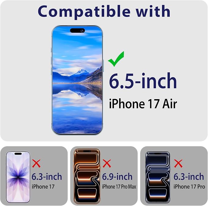 2+2 Pack Screen Protector for iPhone Air / 17 Air Tempered Glass | with Camera Lens Protector, 9H Hardness, Anti Scratch, Bubble Free - Image 2