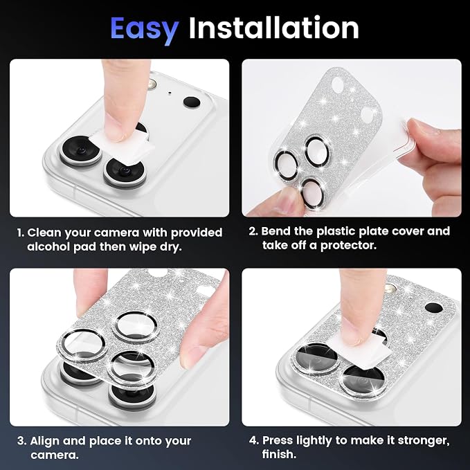 Tensea for iPhone 17 Pro Camera Lens Protector Bling | Metal Aluminum Alloy Tempered Glass Cover Camera Screen Protector Accessories, Case Friendly - Image 7