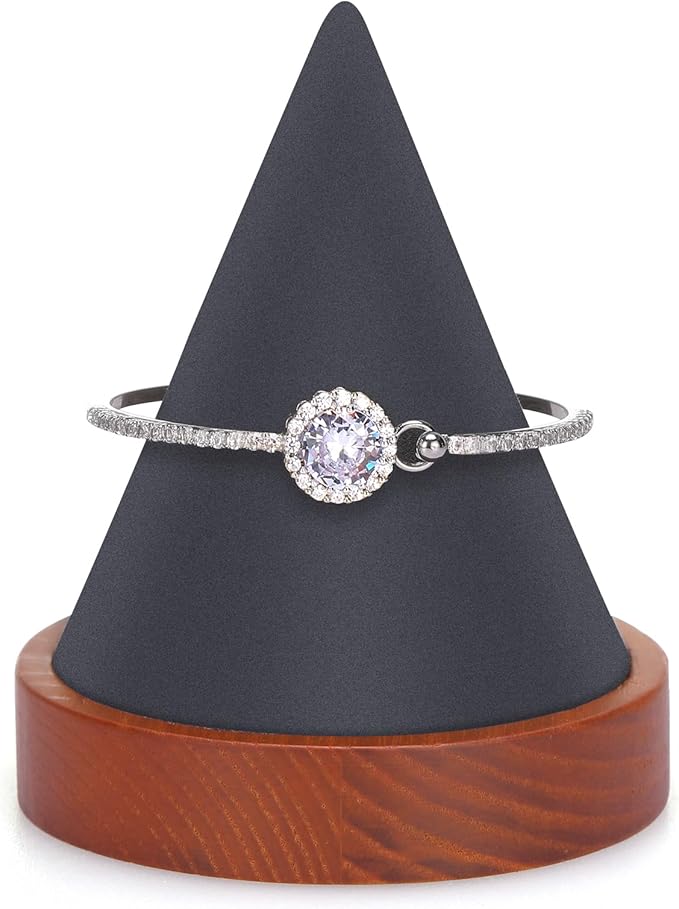 Wooden Conical Bracelet Display Stand, Watch & Bangle Organizer Rack-Gray | Jewelry Display Holder for Headbands, Scrunchies, Perfect for Home, Boutique, Vendors Exhibit Trade Shows Retail Stores by JewelryStorage