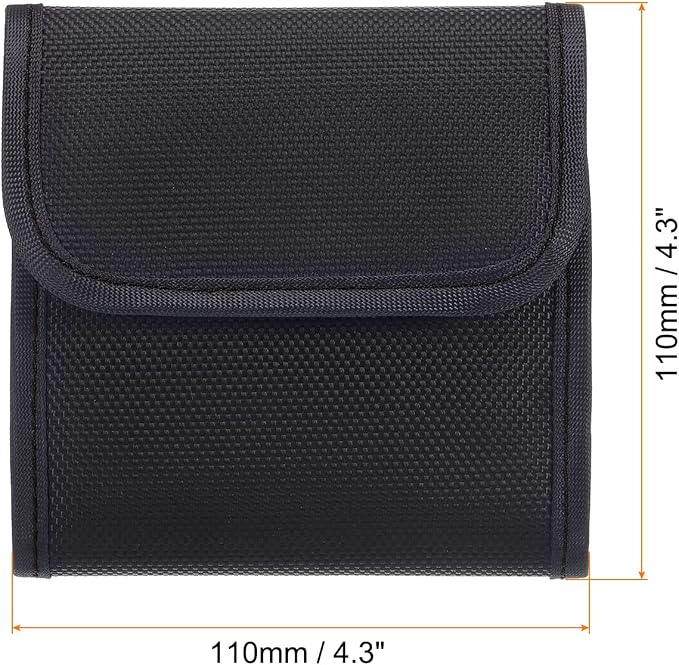 PATIKIL Lens Filter Case, 3-Pocket Camera Filter Case Portable Lens Filter Pouch Photography with Belt Loop Fit Camera Bag Strap Pocket Drone for 25mm-82mm, Black - Image 2
