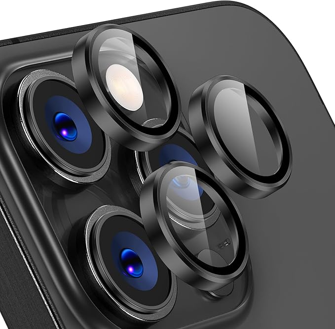 Tensea Camera Lens Protector for iPhone 16 Pro Max/16 Pro/15 Pro Max/15 Pro | Metal Aluminum Alloy Tempered Glass Cover Camera Screen Protector Accessories, Case Friendly by Tensea