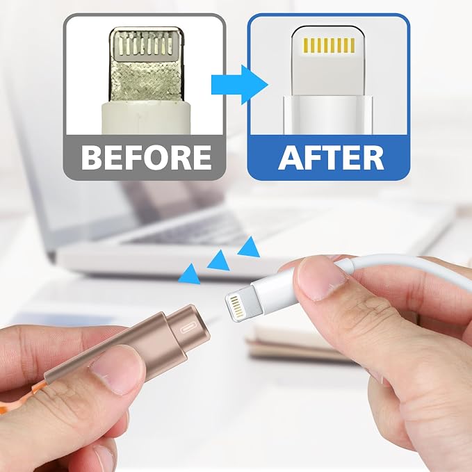 iPhone Cleaning Kit for Charging Port Cleaner AirPod Phone, Desert Titanium | Multi-Tool, iPhone Cleaner, Repair Lightning Cable USB C Speaker Charger iPad Connector, Compact Portable, with Storage Case - Image 5