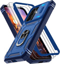 Gritup for Samsung Galaxy A57 5G Phone Case with Camera Cover | 2*Screen Protector & 360° Rotating Ring Kickstand, Military Grade Protective Cover para Samsung A 57, Blue by Gritup