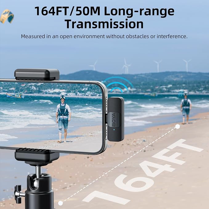 BOYA Wireless Lavalier Microphone for Android USB C Smartphone Tablet External Noise Canceling Mini Lapel Type C Microphone for iPhone 15 Clip-On Mic for Video Recording Podcast YouTube Live Streaming - Image 4