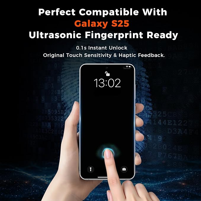 Fotbor [3+3 Pack Anti Blue Light Screen Protector for Samsung Galaxy S25 with 3 Pack Camera Lens Protector, [Alignment Frame] 9H Hardness, Easy Install, Ultrasonic Fingerprint Compatible - Image 3