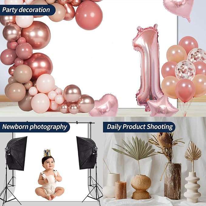 White Photo Backdrop for Photoshoot Solid Color Background 10x20 ft | Photography Studio Photobooth Curtain for Headshot, Homestudio, Portrait, Video, Meeting, Easy to Install, Washable Fabric - Image 4