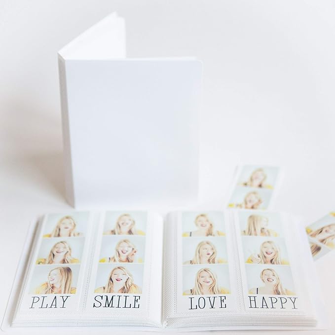 Photo Booth Photo Album - For Wedding or Party- Holds 120 Photobooth 2x6 Photo Strips - Slide In (WHITE) - Image 3