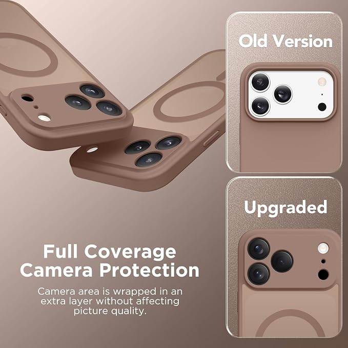 CAPRARO for iPhone 17 Pro Max Case, Compatible with MagSafe Brown | Upgraded [Full Camera Protection] Protective Translucent Matte Women Girl Magnetic Phone Case Cover, Brown - Image 7