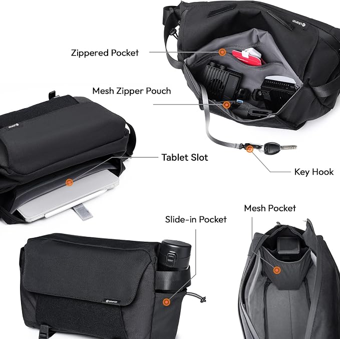 ULANZI BP11 8L Camera Sling Bag with Tripod Holder Everyday Carry | Lightweight Splash-Proof Anti-Theft Crossbody for DSLR/Mirrorless/ Laptop,Customizable Front Patch Pocket for Travel,Hiking - Image 5
