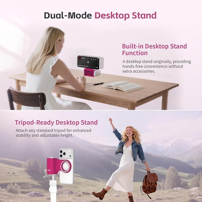 COMITOK MOCA iPhone 17 Pro Camera Grip No Need App for iOS26, Compatible iOS17 and iOS18, Fun Shot Magnetic Grip for Phone Native Camera with Anti-Drop Detachable Remote and Convenient Keychain Hook - Image 8