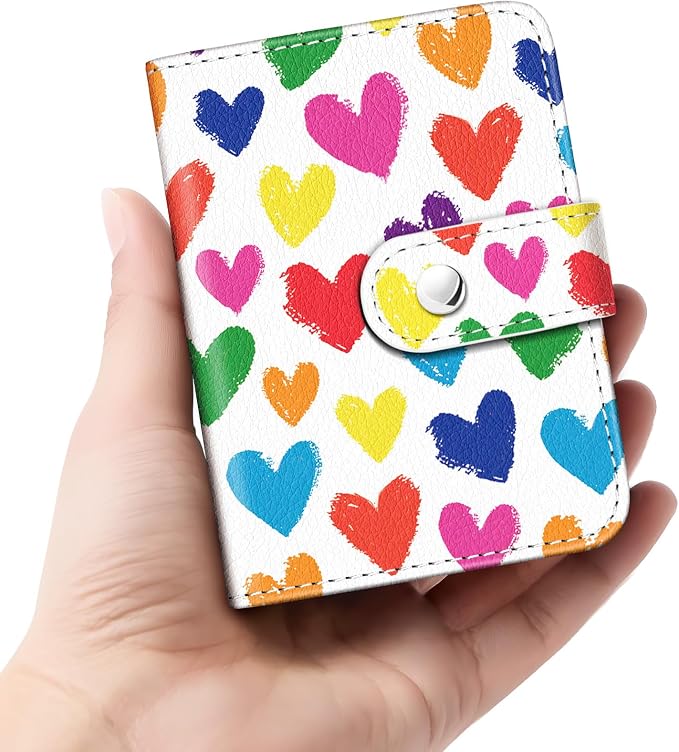 Love Hearts Small Photos Album for 2x3 Inch Films, 56 Pockets | Mini Cute Picture Book, Wallet Size, for Polaroid Fujifilm Instax Mini Instant Camera Printer, Kpop Photocard Binder Holders by Lebrocoli