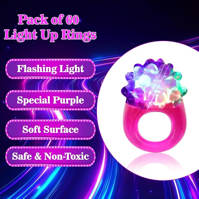 LACGO LED Flashing Finger Toys - Blinking Bumpy Finger Toys Finger Light Adult Novelty Favor Glow up Flashing Finger Gift for Easter Party Birthday Classroom Prizes - Image 7