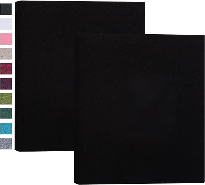 Mublalbum 2 Pack Small 8x10 Photo Album, 52 Pockets, Linen Cover,Black | Linen Cover, Portable Mini Picture Book, Holds 52 Vertical Pockets for Artwork Postcards, Picture Storage by Mublalbum