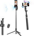 AOCHUAN 59'' Face Tracking Tripod, Phone Gimbal with RGB Light(M2PRO Black) | Selfie Stick for iPhone, Phone Tripod with Light, Content Creator Essentials for Video Recording, Tiktok, and Live Streaming by AOCHUAN