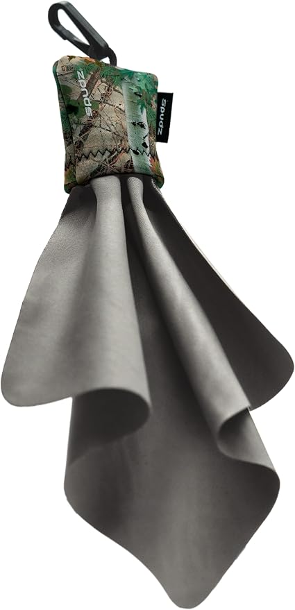 SPUDZ Classic Microfiber Lens Cleaner – Clip-On Pouch, Washable – for Binoculars, Scopes, Glasses, Screens | Classic | Alpine Mountain Camo, 10 x 10 Inch - Image 6