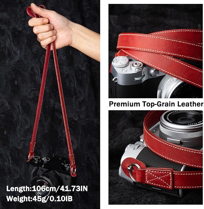 Vintage Minimalist Genuine Leather Camera Strap Crazy Horse Leather Shoulder Strap For DSLR For Fuji For Nikon For LEICA - Image 9